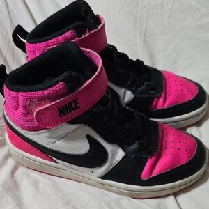 Nike Black and Pink High-Top Sneakers